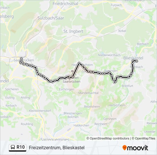 R10 Bus Line Map