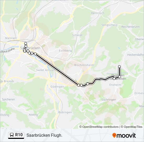 R10 Bus Line Map