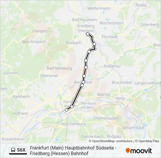 S6X Bus Line Map