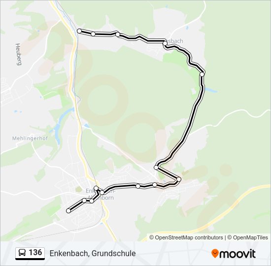 136 Bus Line Map