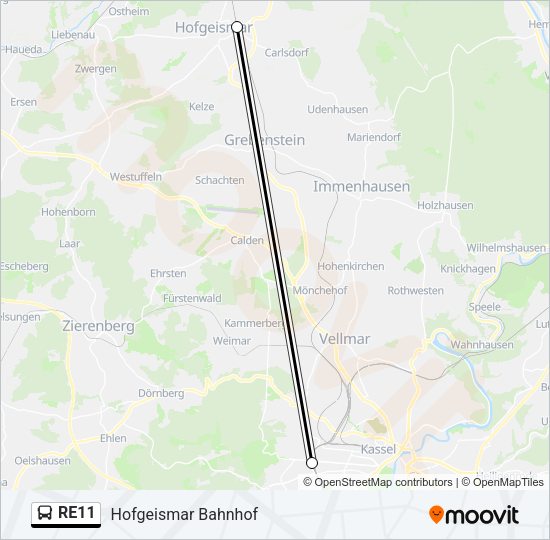 RE11 Bus Line Map