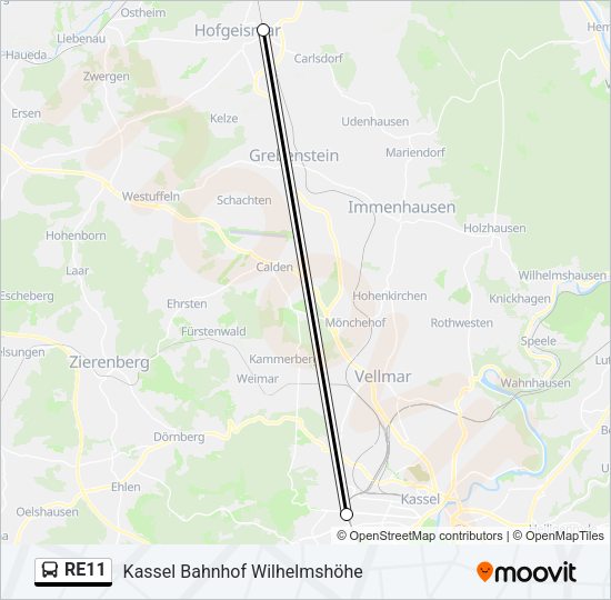RE11 Bus Line Map