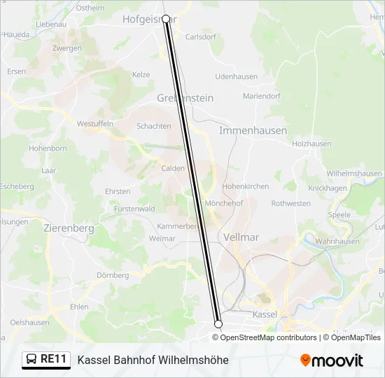 RE11 Bus Line Map