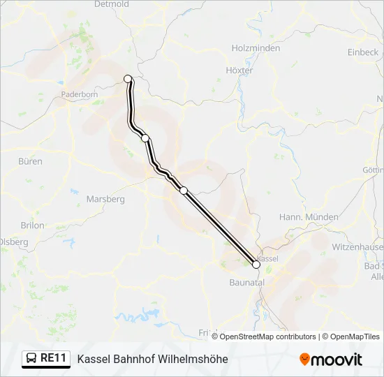 RE11 Bus Line Map
