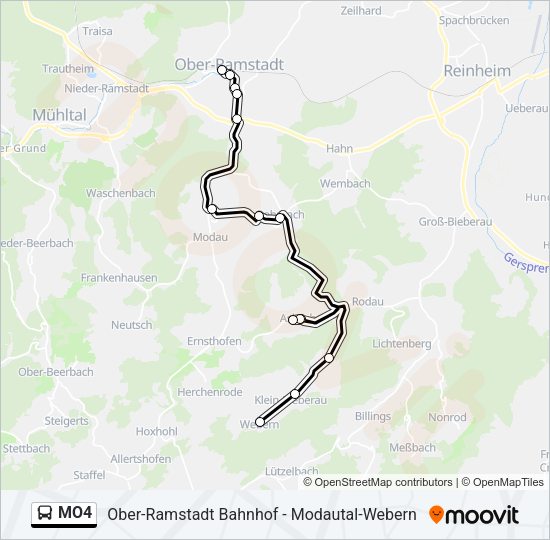 Автобус MO4: карта маршрута