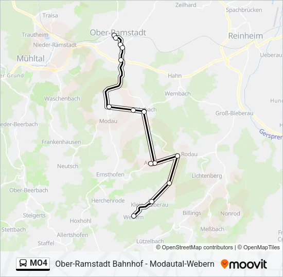 Buslinie MO4 Karte