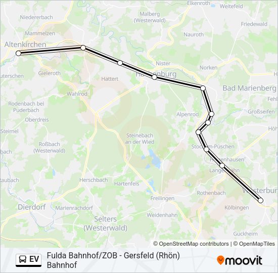 Автобус EV: карта маршрута