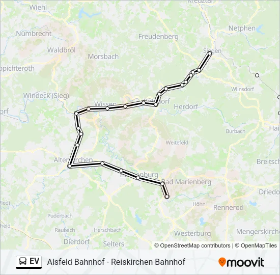 Автобус EV: карта маршрута