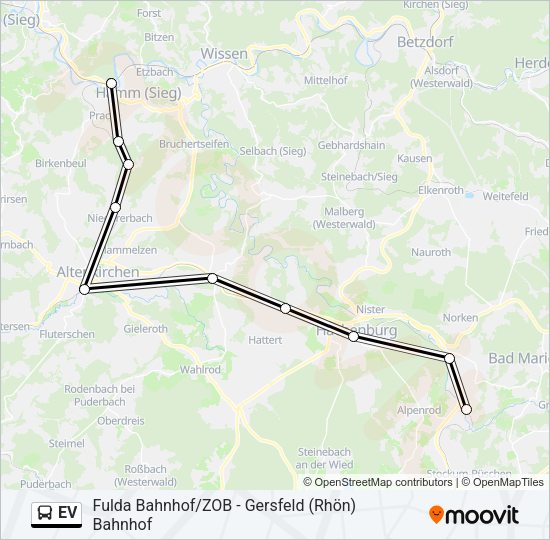 Автобус EV: карта маршрута