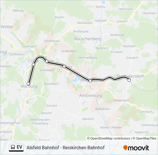 Автобус EV: карта маршрута