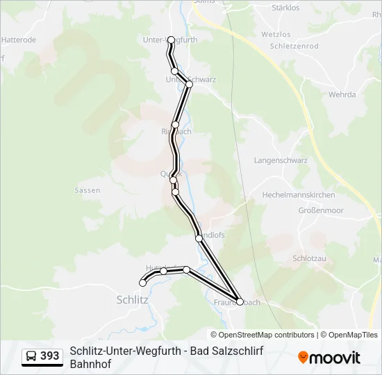 393 Bus Line Map