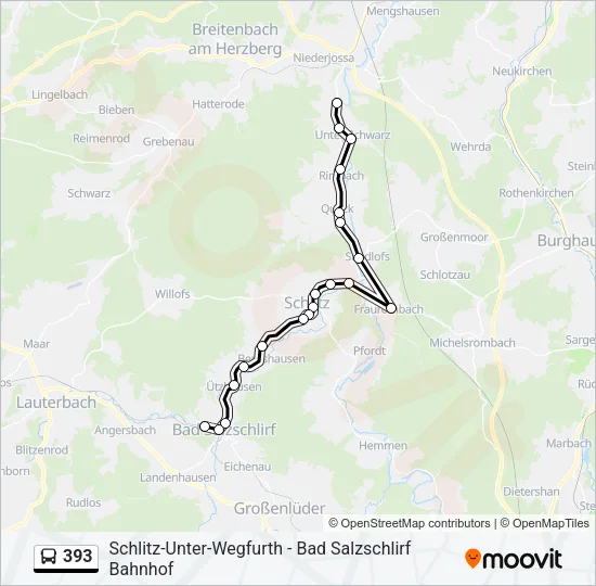 393 Bus Line Map