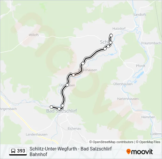 393 Bus Line Map