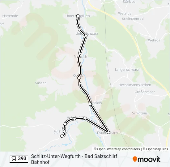 393 Bus Line Map