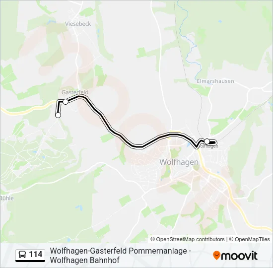 114 Bus Line Map