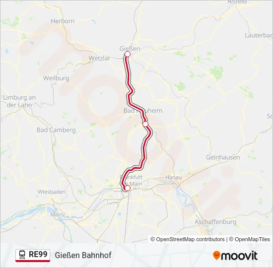 RE99 Train Line Map