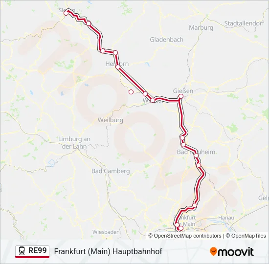 RE99 Train Line Map