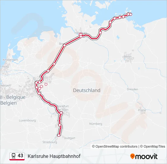 43 Train Line Map