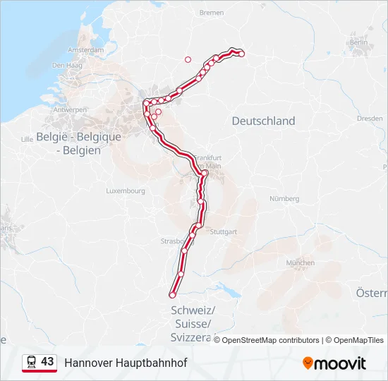 43 Train Line Map