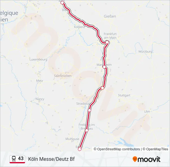 43 Train Line Map