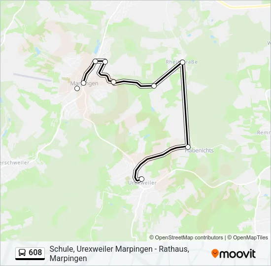 608 Bus Line Map