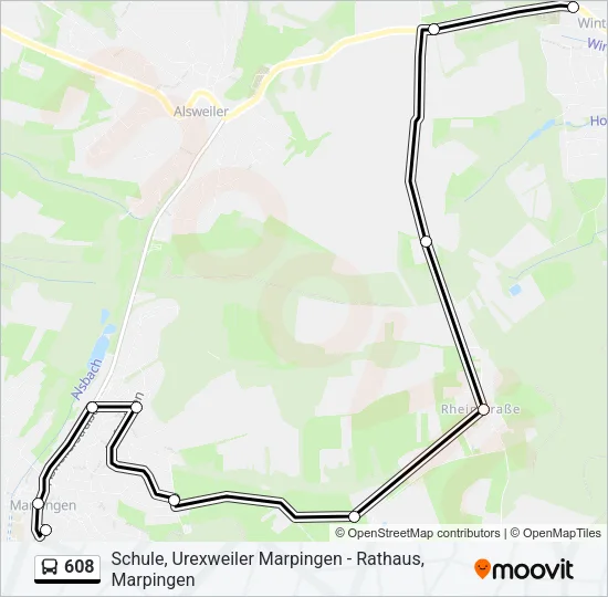 608 Bus Line Map