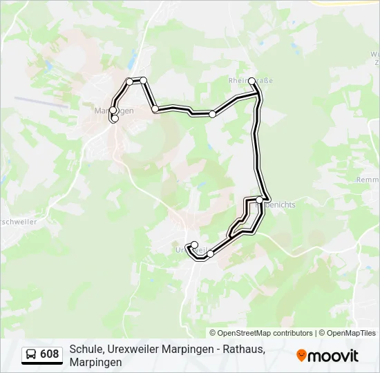 608 Bus Line Map