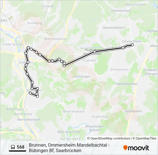 568 Bus Line Map
