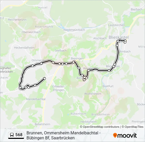 568 Bus Line Map