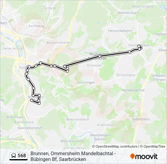 568 Bus Line Map