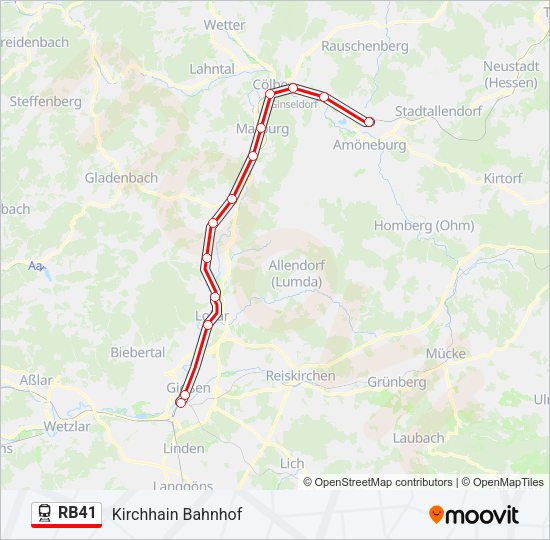 RB41 Train Line Map