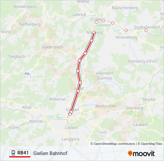 RB41 Train Line Map