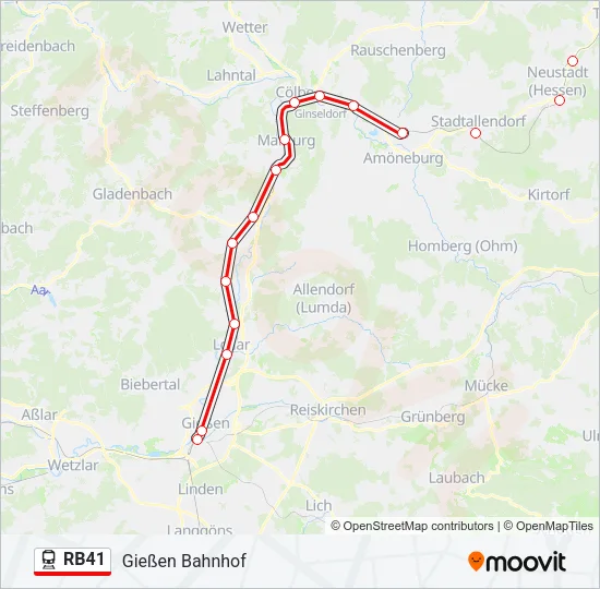 RB41 Train Line Map