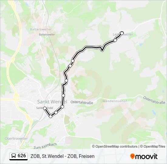 626 Bus Line Map
