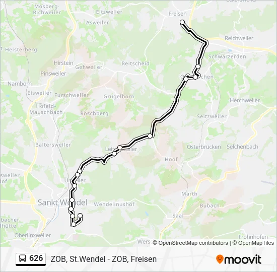 626 Bus Line Map