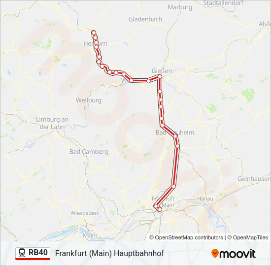 RB40 Train Line Map
