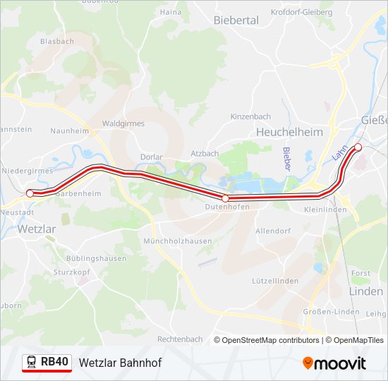 RB40 Train Line Map