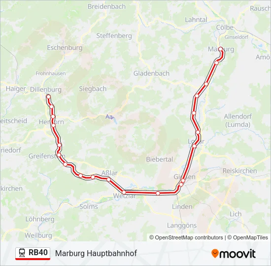 RB40 Train Line Map