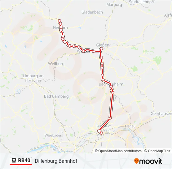 RB40 Train Line Map