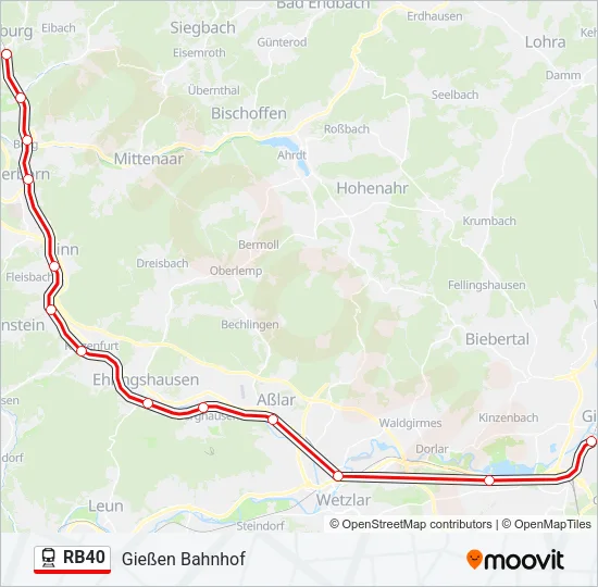 RB40 Train Line Map