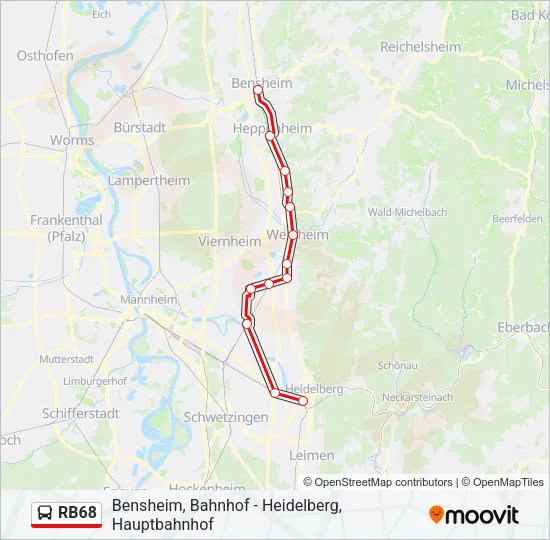 RB68 Bus Line Map