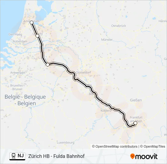 NJ Train Line Map