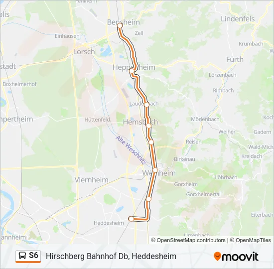 S6 Bus Line Map