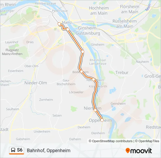 S6 Bus Line Map