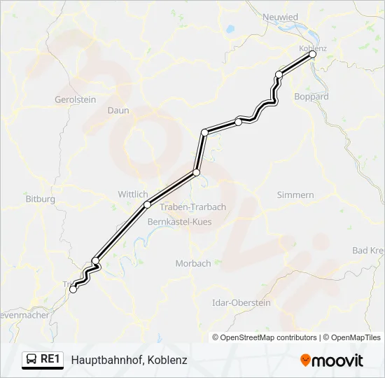 RE1 Bus Line Map