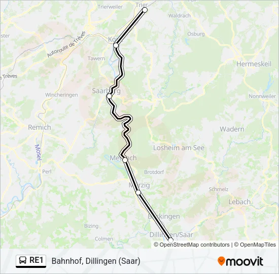 RE1 Bus Line Map