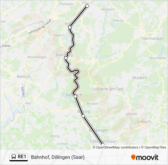 RE1 Bus Line Map