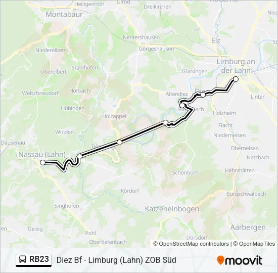 RB23 Bus Line Map