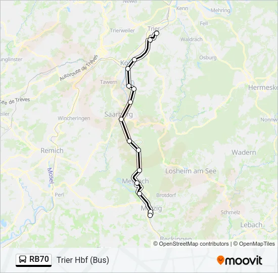 RB70 Bus Line Map
