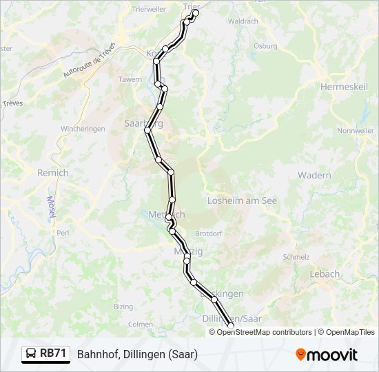 RB71 Bus Line Map